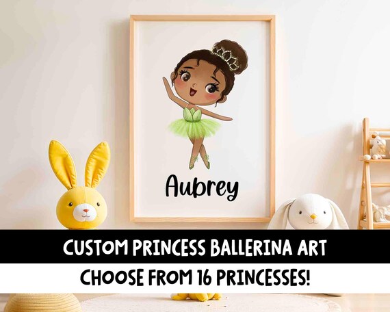 Custom Ballerina Princess Wall Art Print Disney Instant
