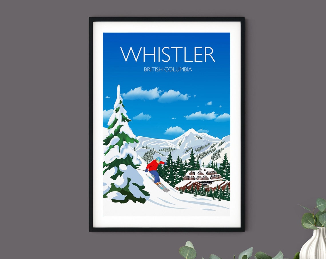Travel Poster Of Whistler Travel Print Of Whistler Whistler British Columbia Canada Canada Travel Poster - Image 5