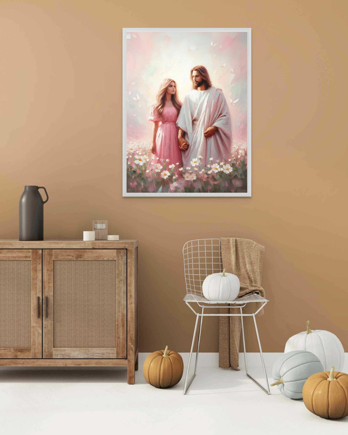 Hand In Hand Modern Christian Art Jesus With Girl Jesus Prints Lds Art Bible Painting Jesus And Woman Jesus Art Christian Prints - Image 3