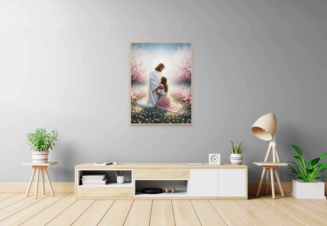 Child Of God Christian Wall Art Jesus And Woman Jesus Wall Art Lds Art Bible Prints Jesus And Girl Art Modern Christian Art For Women - Image 6