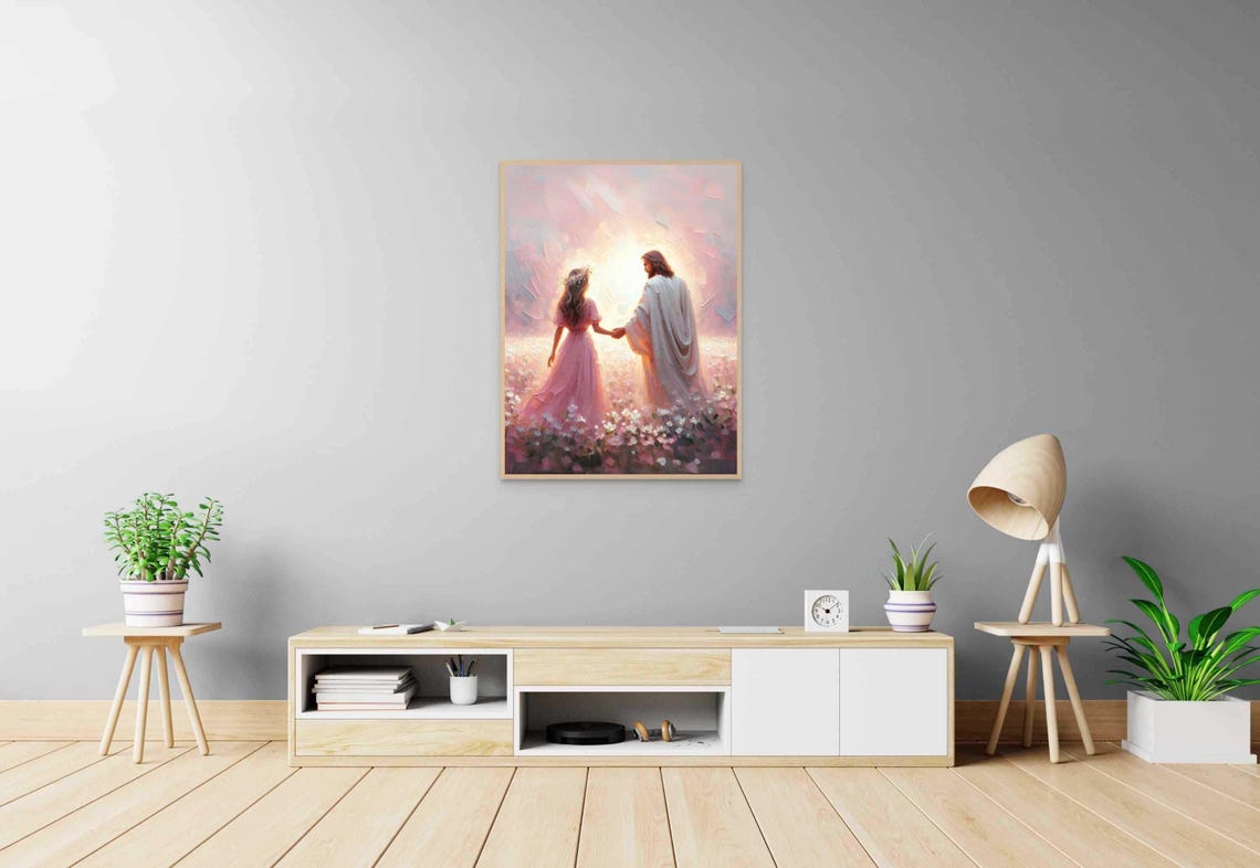 His Guidance Modern Christian Art Jesus Heals A Woman Jesus Picture Lds Wall Art Bible Art Jesus And Woman Jesus Painting Jesus Jpg - Image 5