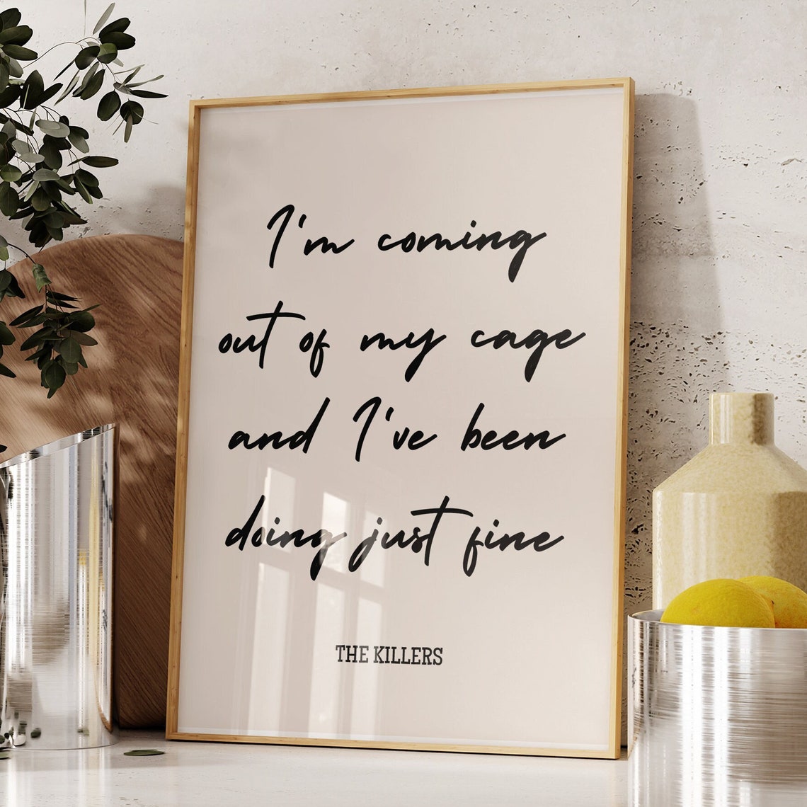 The Killers Mr Brightside Lyrics Coming Out Of My Cage Music Poster