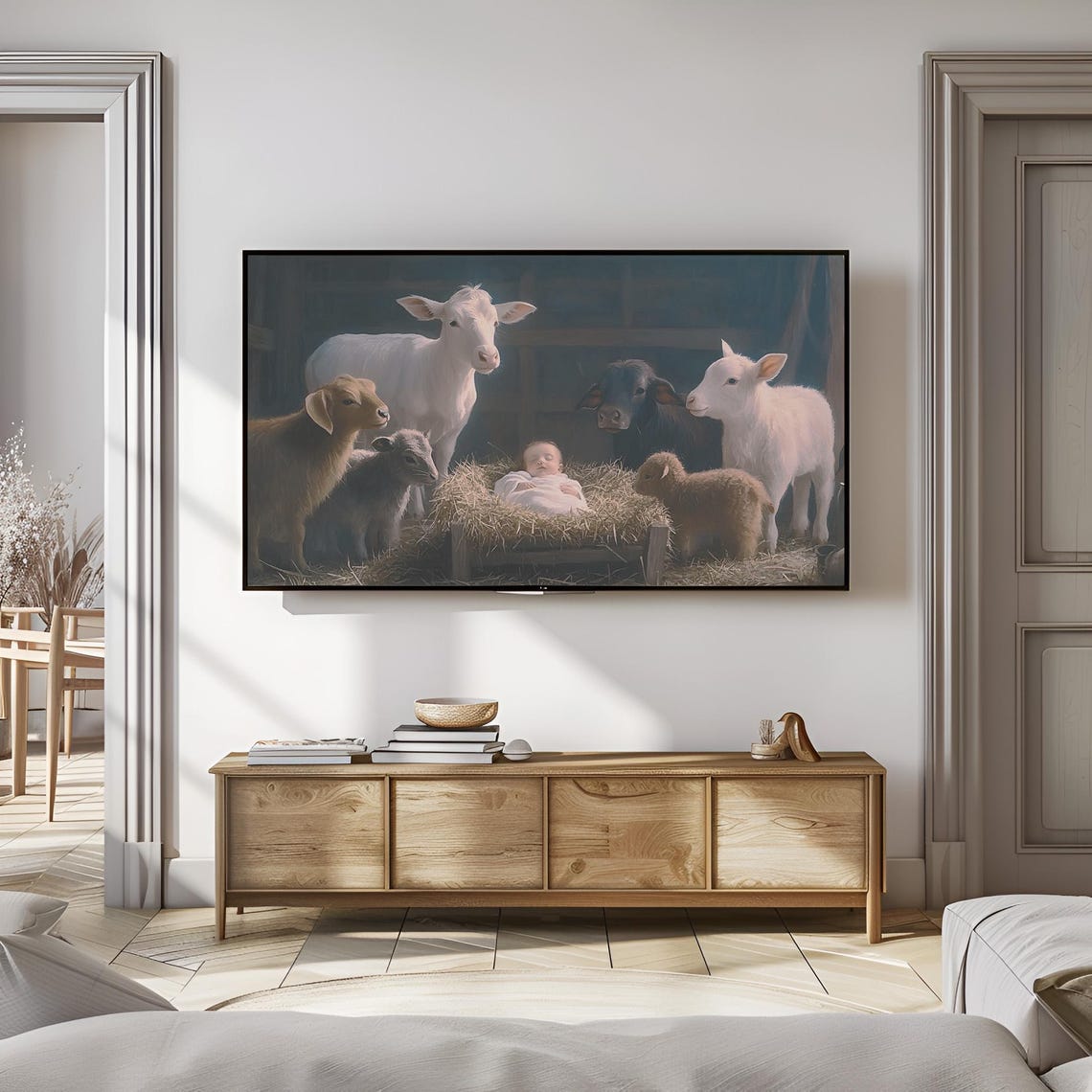 Nativity Frame Tv Art Christmas Holiday Frame Tv Art Nativity Scene Tv Art Birth Of Jesus Tv Art Religious Tv Art T784 - Image 3