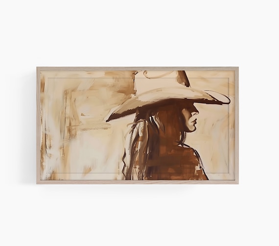 Abstract Cowgirl Art Print, Western Farmhouse Decor