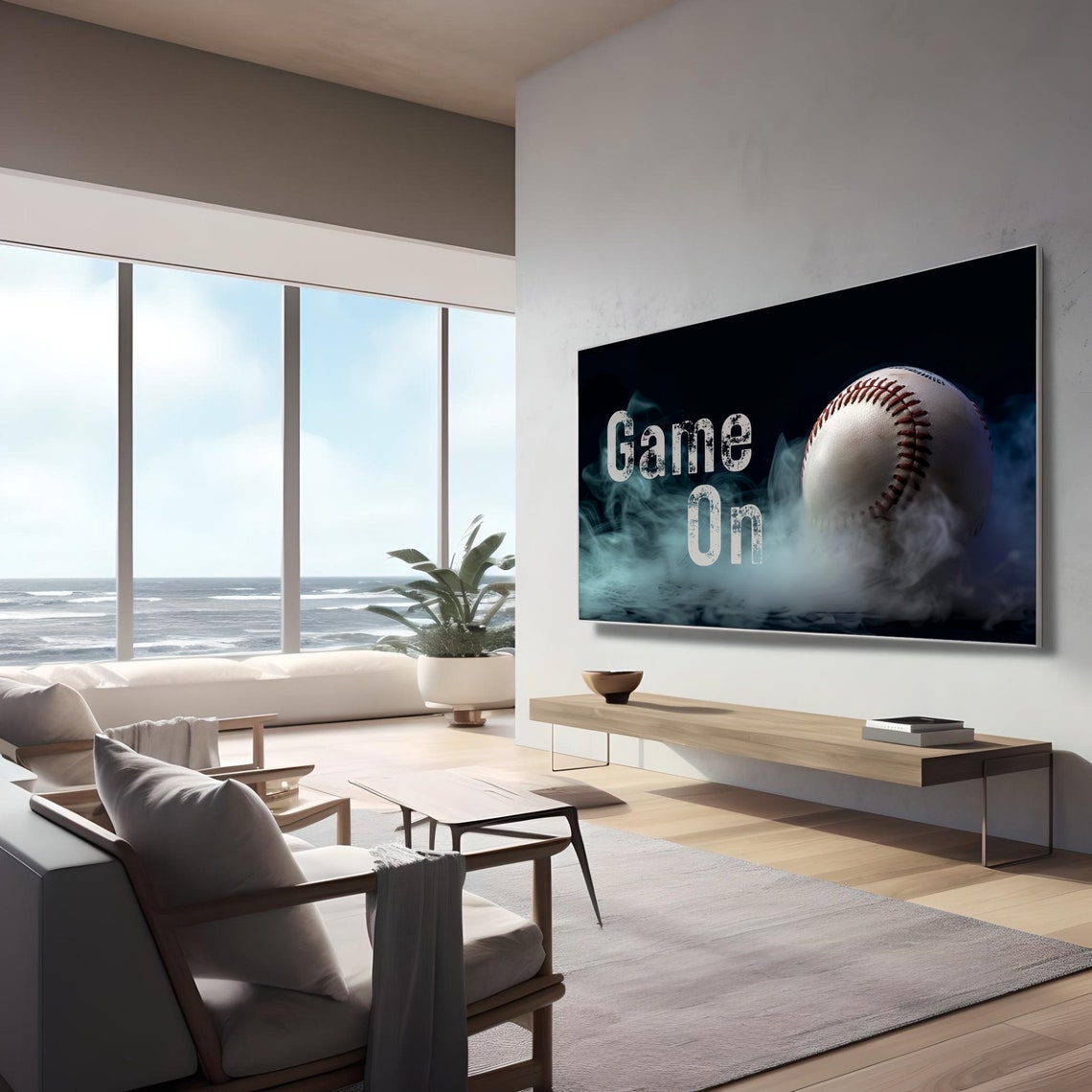 Baseball Game On Smoke Dark Background Sports Wall Decor Poster - Image 3