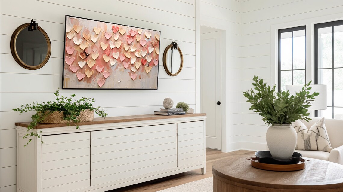 Valentine Hearts Art Print, TV Room Love Decor - Image 3