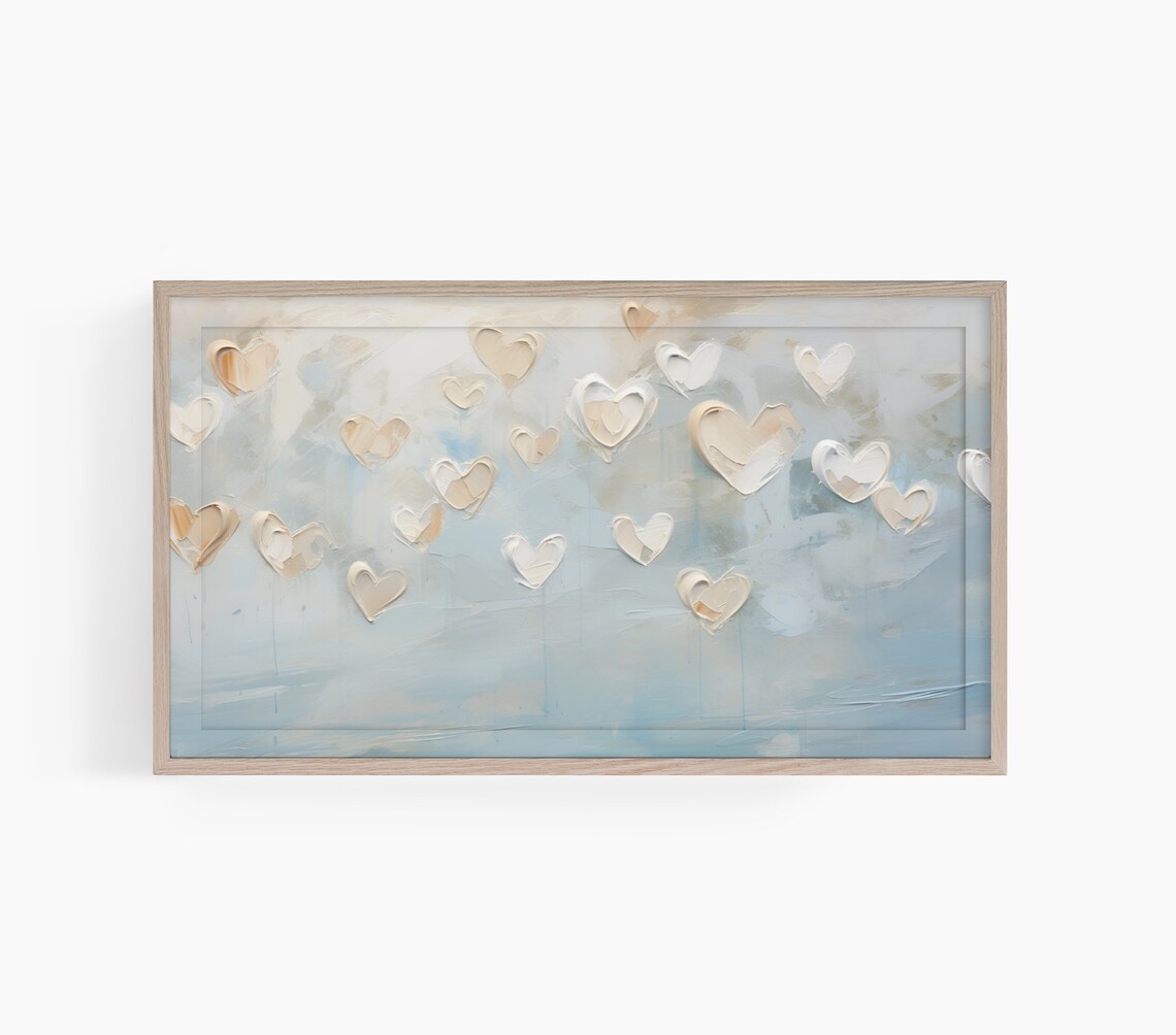 Valentine Hearts Art Print, Neutral TV Art