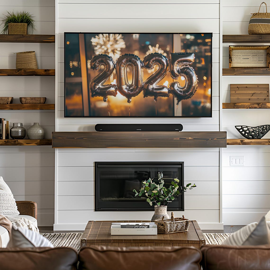 New Years Frame Tv Art Frame Tv Art New Years Eve Tv Art Gold Black New Years Tv Modern New Years Tv Art T807 - Image 2