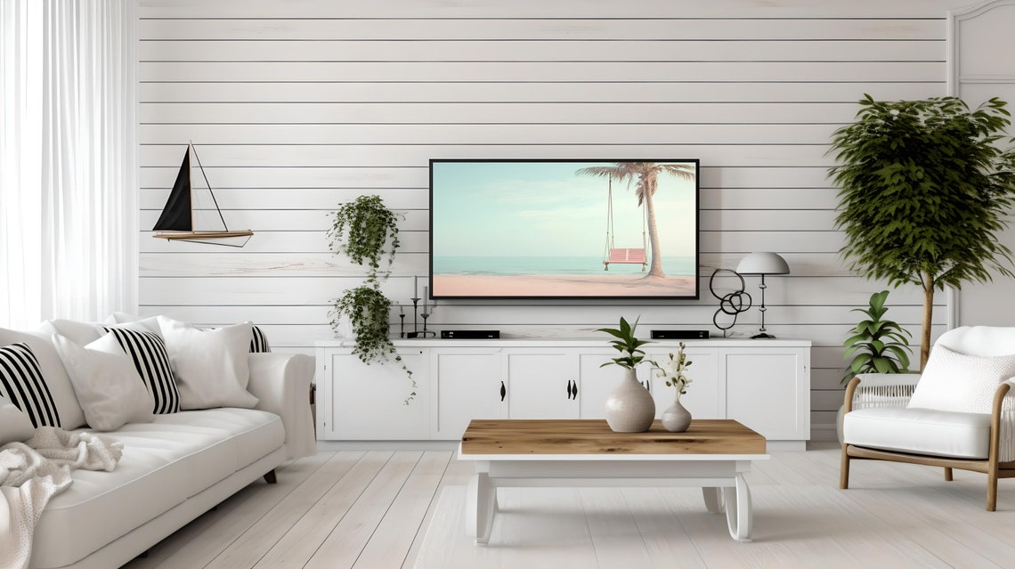 Pastel Beach Sea Turtle Surf Van Gallery Set of Nine Art Poster - Image 2
