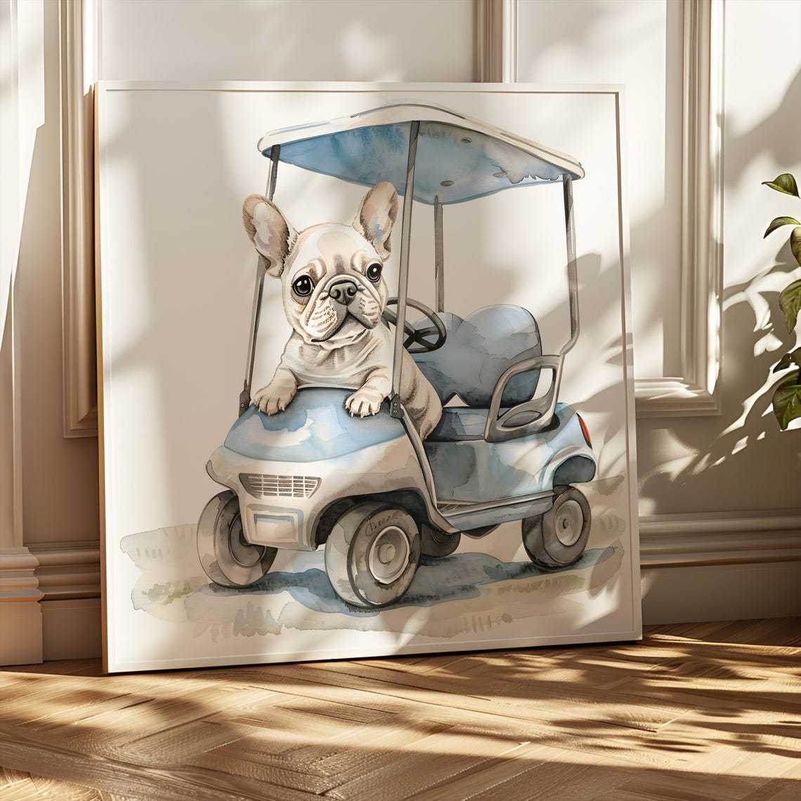 Watercolor Golf Nursery Prints French Bulldog Golf Art Golf Nursery Art Neutral Gender Wall Art French Bulldog Nursery Decor S116 - Image 3