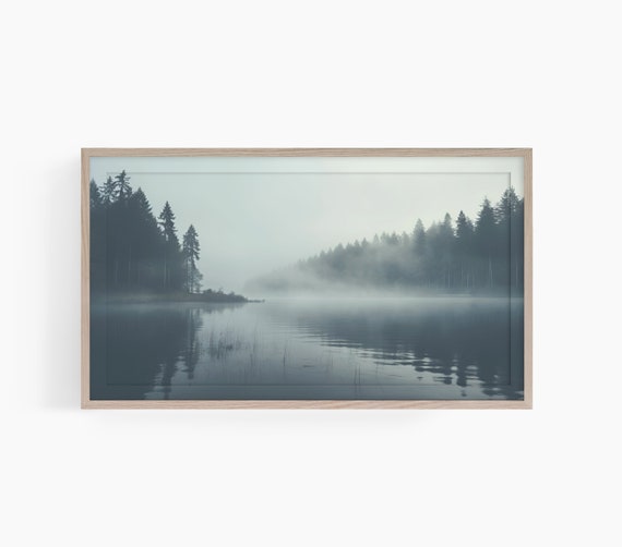 Lake Landscape Frame Tv Art Misty Lake Frame Tv Art Outdoors Tv Art Misty Morning Lake Art