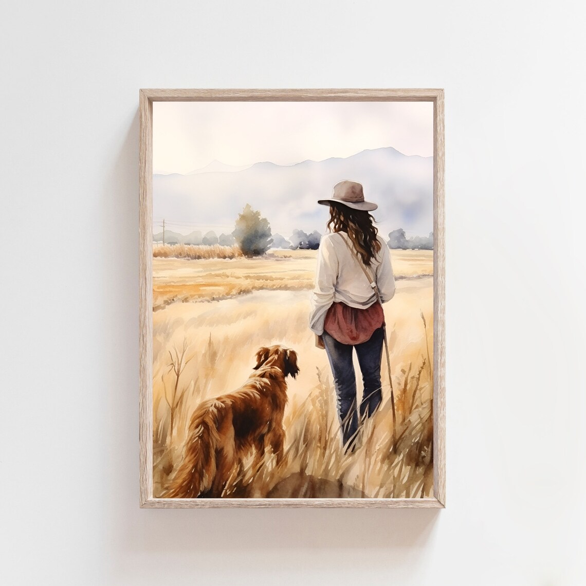 Woman And Dog Print Unique Dog Room Decor Dog Room Art Mans Best Friend Wall Art Dog Mom Gift