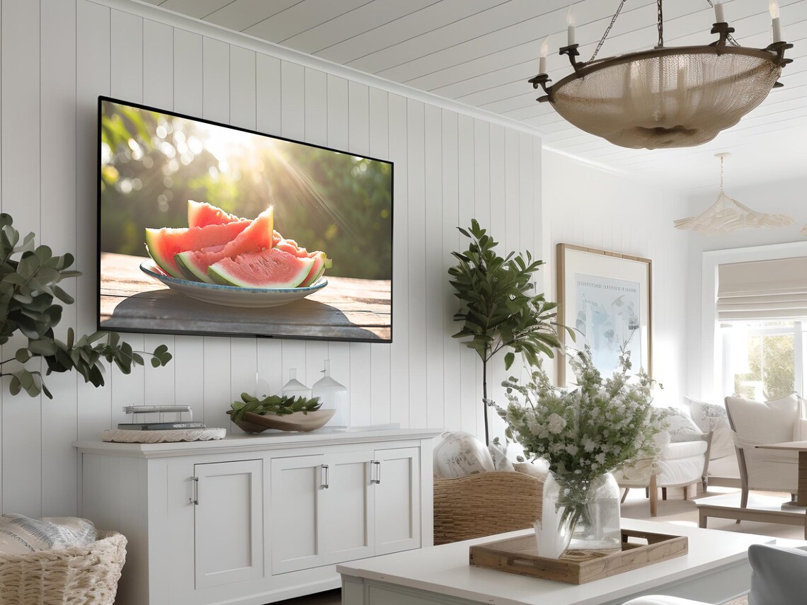 Fresh Watermelon Slices Sunlit Summer Kitchen Picnic Photo Poster - Image 2