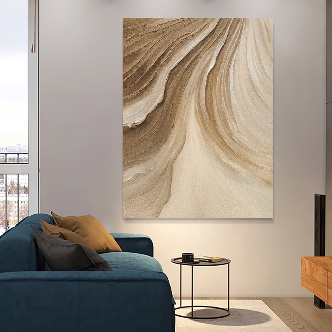 Time River Wabi Sabi Boho Brown Abstract Minimalist Art Print - Image 4