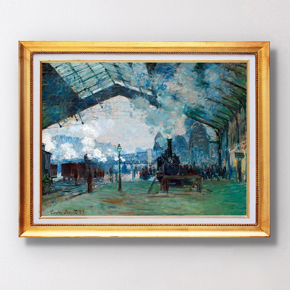 Claude Monet Normandy Train Gare Saint Lazare 1877 Station Poster