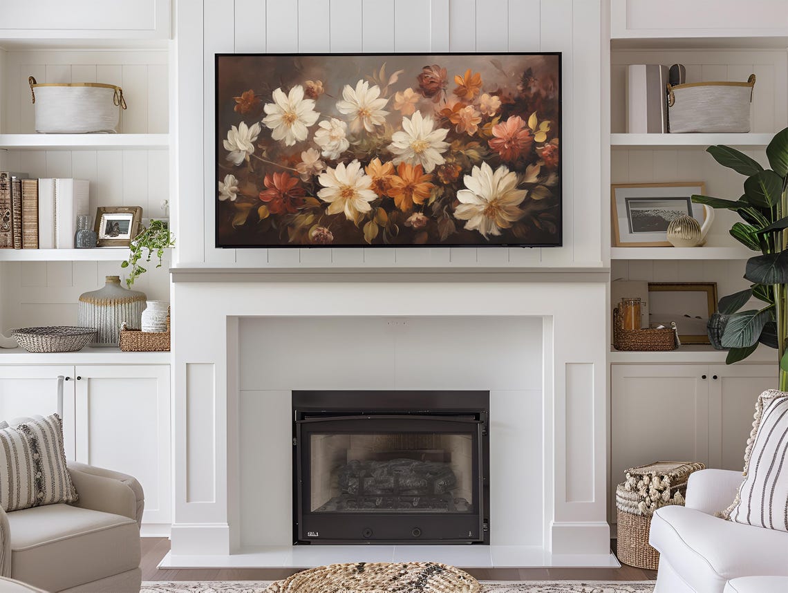 Frame Tv Art Fall Flowers Neutral Art Dark Moody Fall Tv Art Rustic Fall Vintage Art Autumn Fall Thanksgiving 169 Ratio Tv2 - Image 3