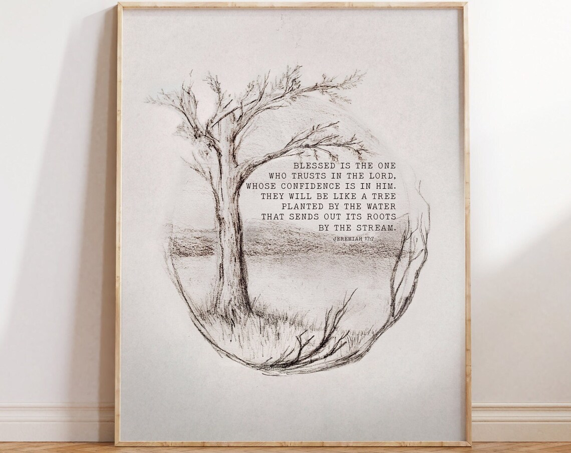 Jeremiah 17:7 Scripture Art Print, Bible Verse