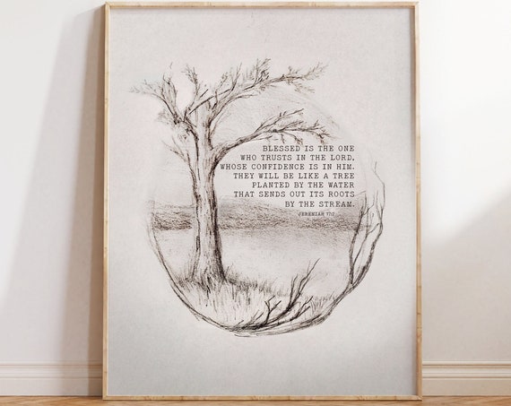 Jeremiah 17:7 Scripture Art Print, Bible Verse