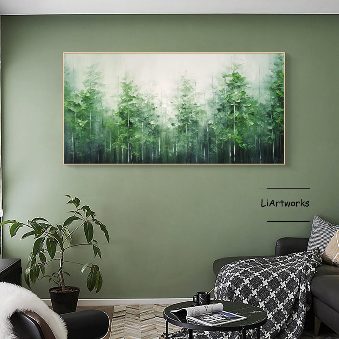 Luminous Green Forest Trees With Sunlight Filtering Through Poster - Image 3