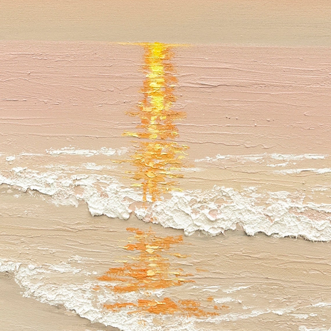Ocean Sunset With Golden Reflection Textured Seascape Poster - Image 2
