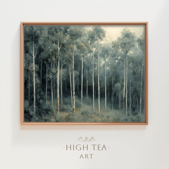 Moody Eucalyptus Forest, Australian Nature Art Print