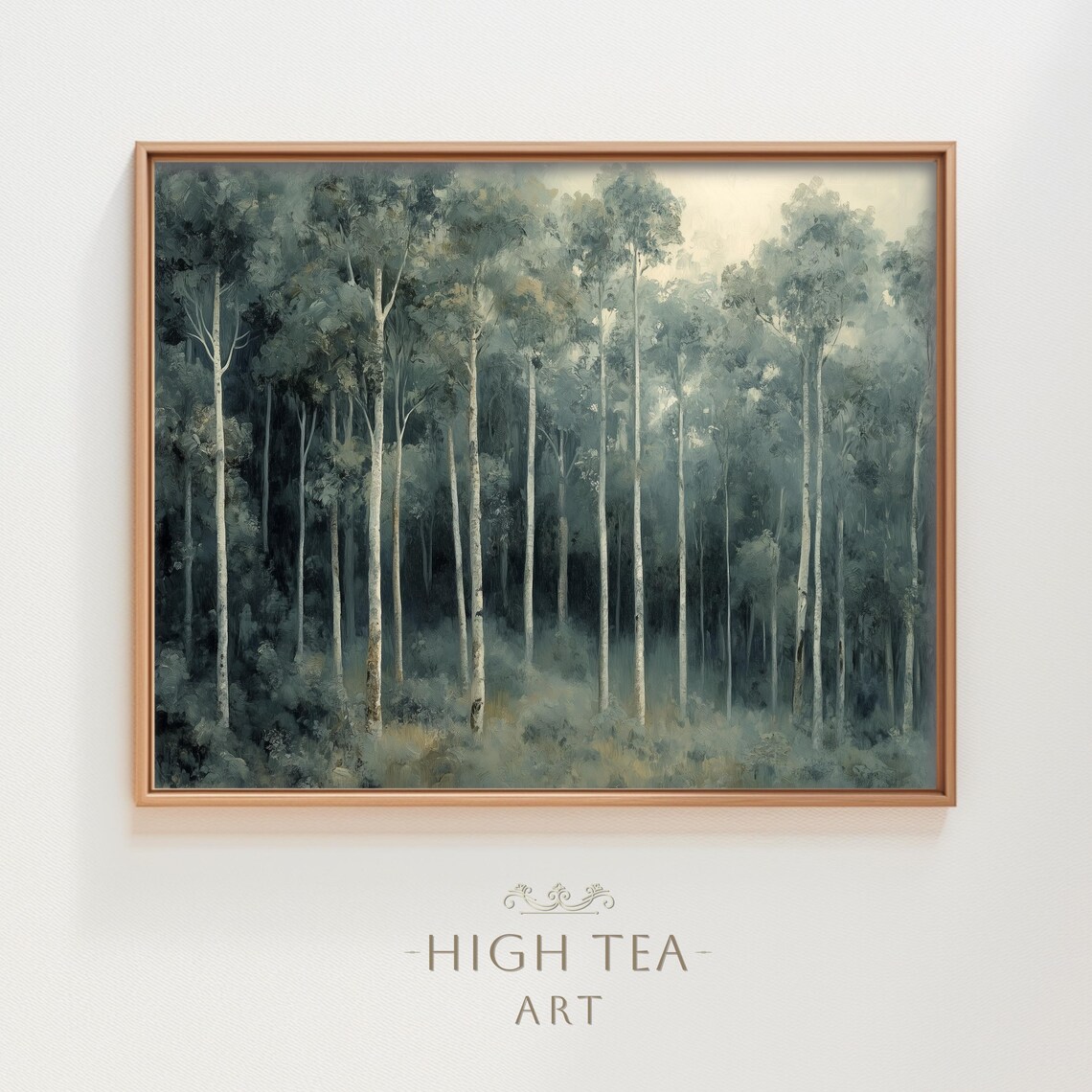 Moody Eucalyptus Forest, Australian Nature Art Print