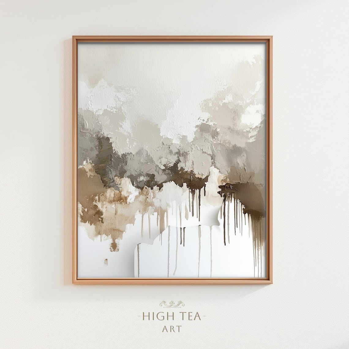 Abstract Neutral Tones Oil Painting Wall Art Modern Minimalist Decor Light Academia Palette Hta231