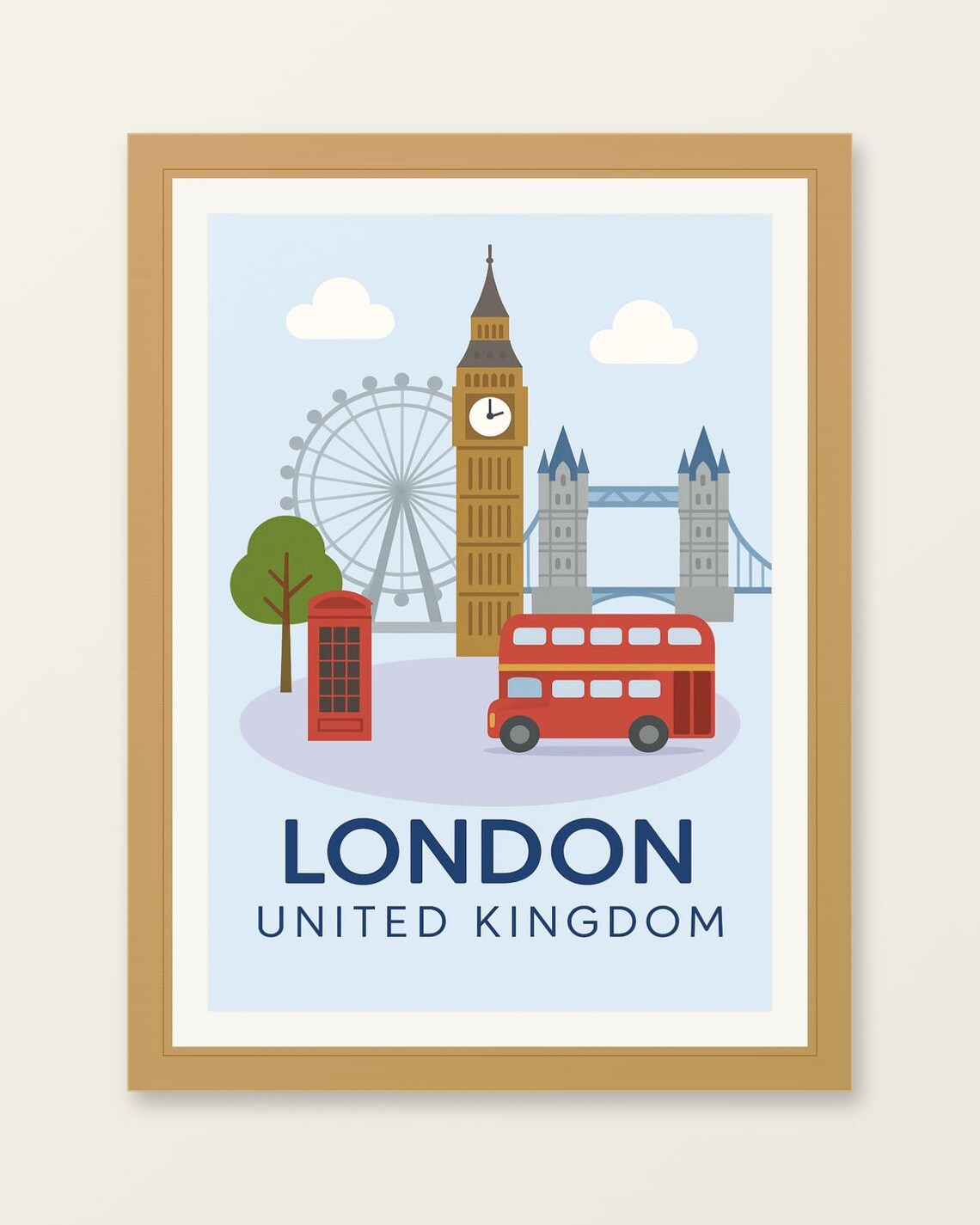 London United Kingdom Big Ben Travel Landmarks Art City Poster