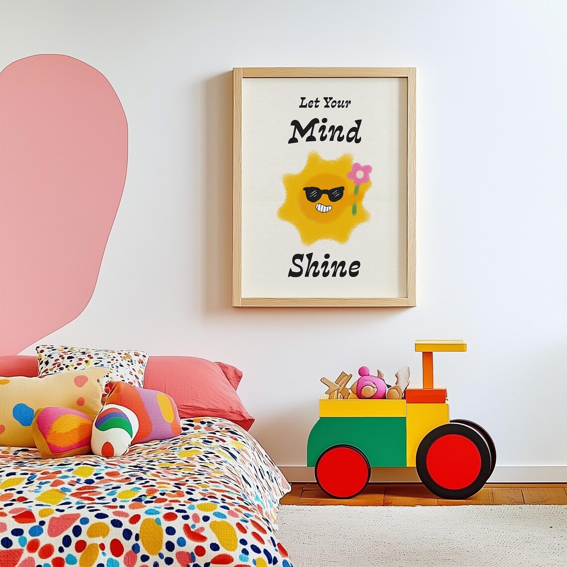 Retro Sun Nursery Art Print, Groovy Classroom Decor