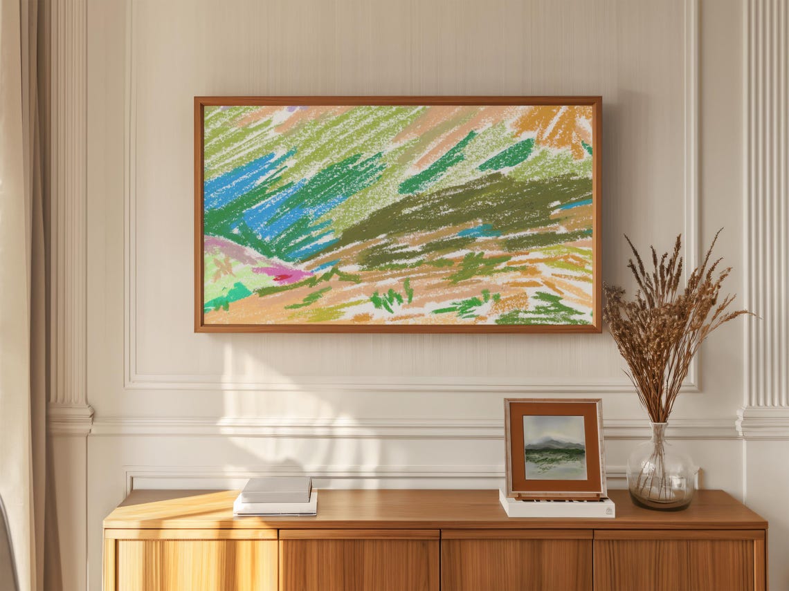 Colorful Hills Mountain Drawing Frame Tv Art 3840x2160px