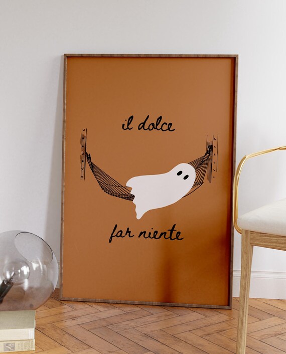 Il Dolce Far Niente Cute Ghost In Hammock Halloween Treat Poster