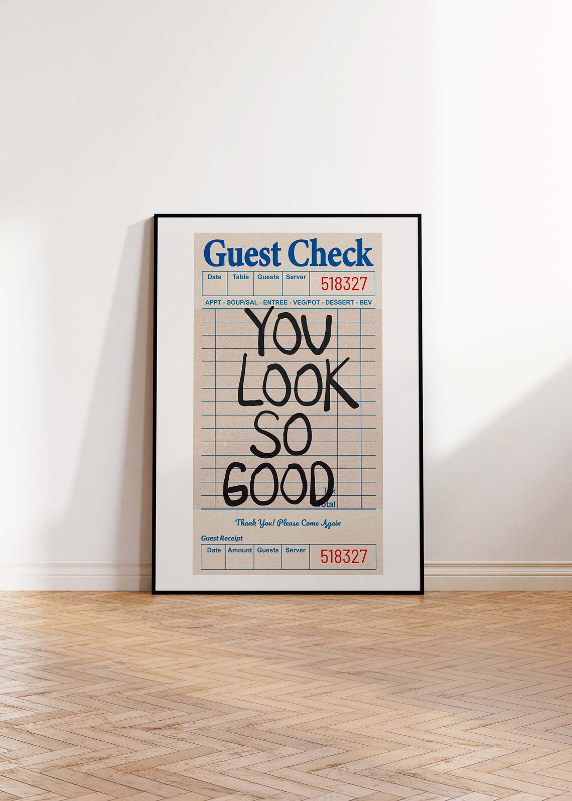 Guest Check Retro Bar Cart Art Print, Funky - Image 2