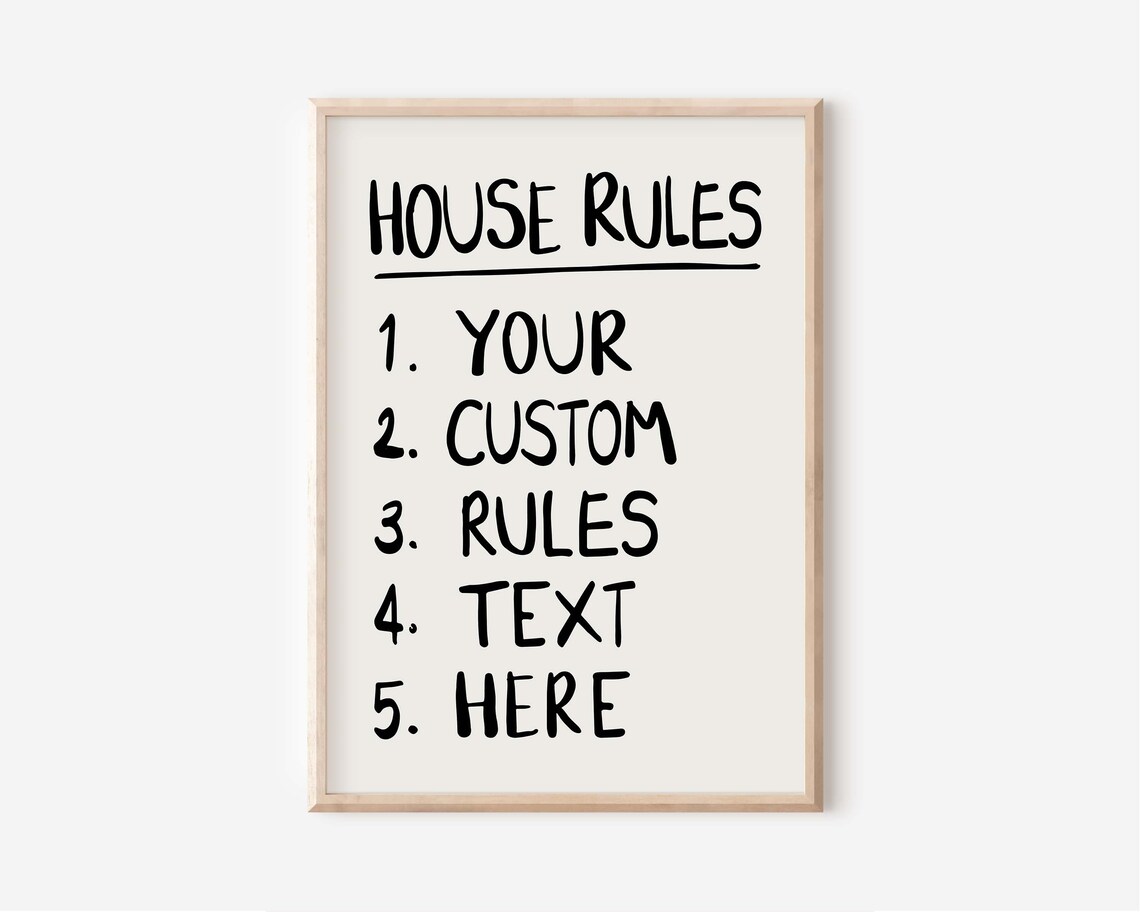 Custom House Rules Poster, Personalized Apartment Art - Image 2