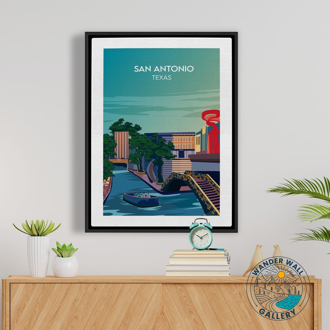 San Antonio Texas Vibrant Riverwalk Canal Boat Travel Poster - Image 5