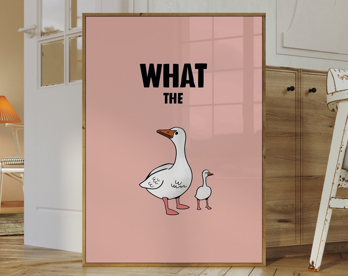 What The Duck Minimalist Animal Art Print