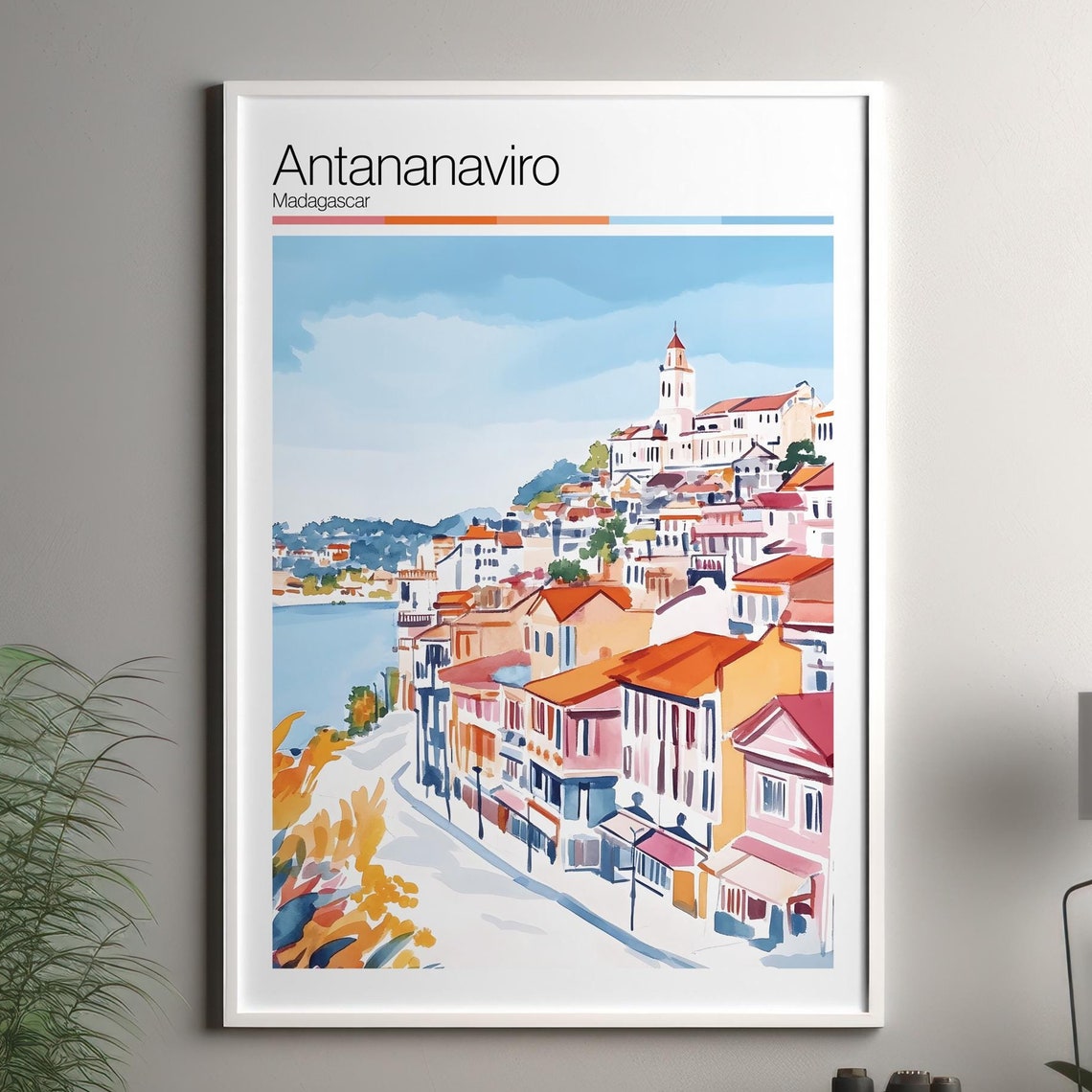 Antananarivo Print Soft Colors Travel Poster Colourful Wall Madagascar City Decor