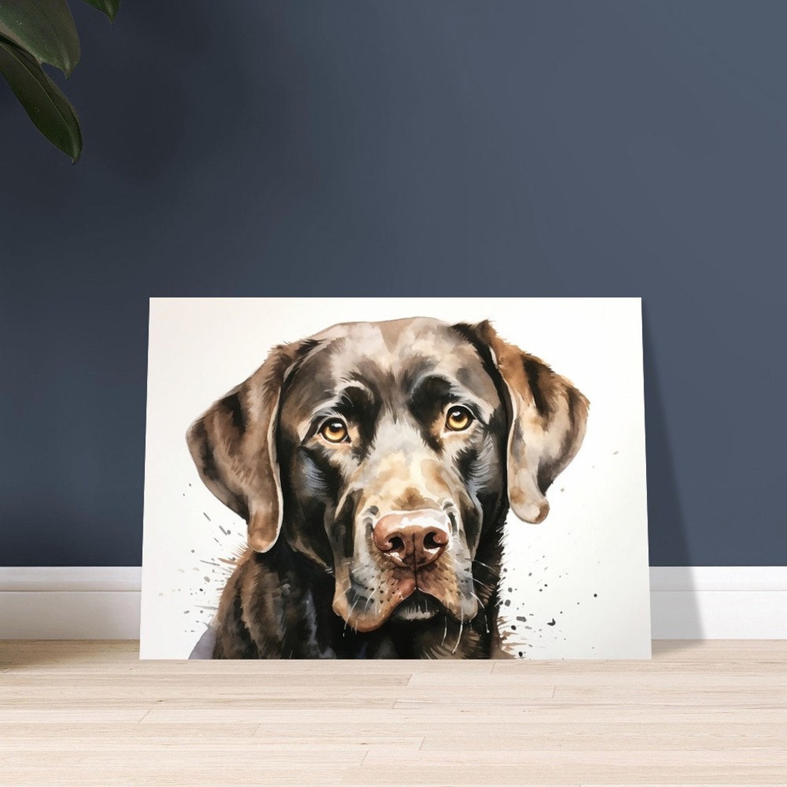 Soulful Chocolate Labrador Gaze Watercolour Loyal Dog Portrait Poster - Image 3