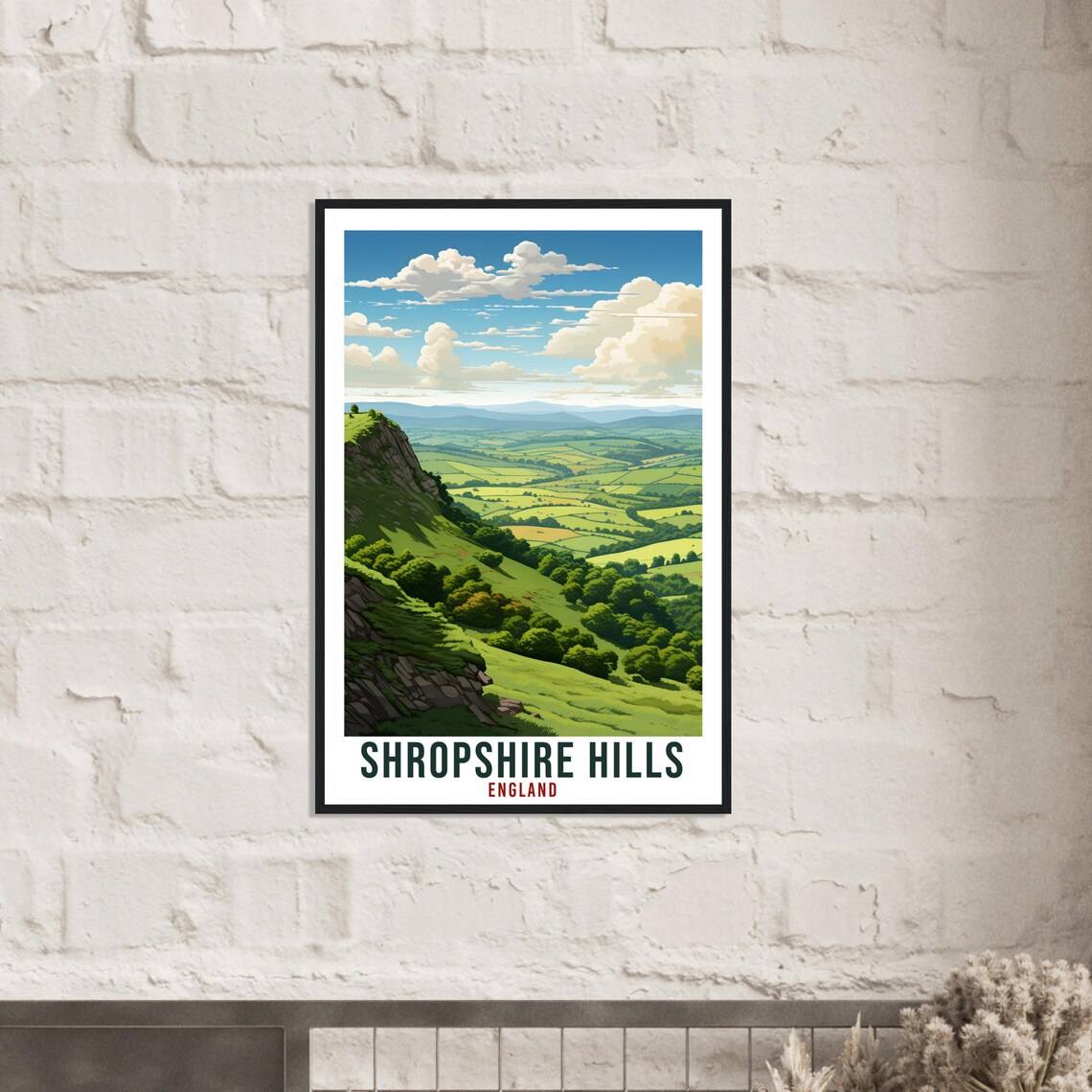 Shropshire Hills Travel Poster, England Landscape Artwork - Image 2