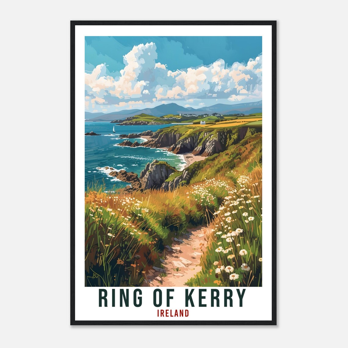 Ring of Kerry Travel Poster, Ireland Road Trip - Image 4