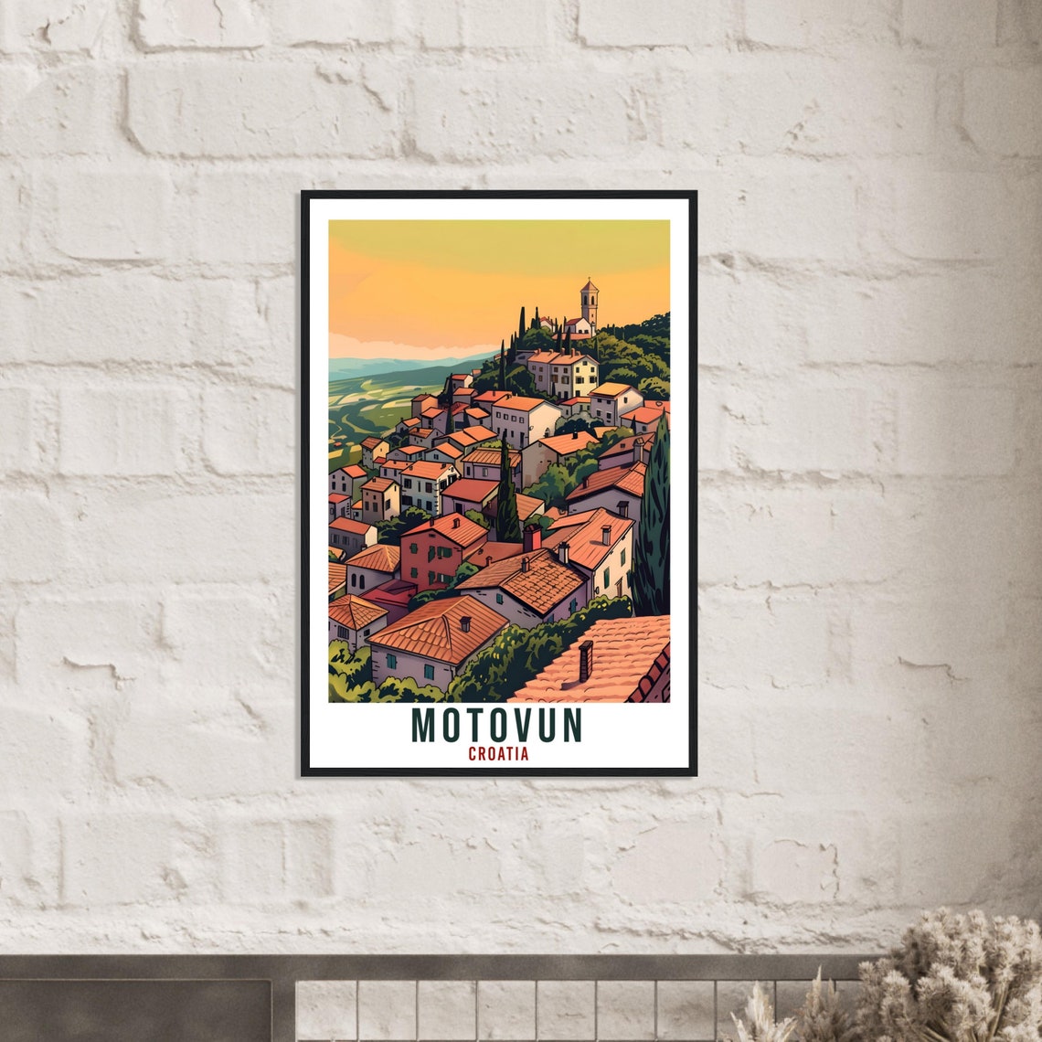 Motovun Travel Print Croatia Wall Art Wall Hanging Home Dcor Motovun Gift Croatian Landmark Artwork Gift Croatia Holiday Travel Poster - Image 3