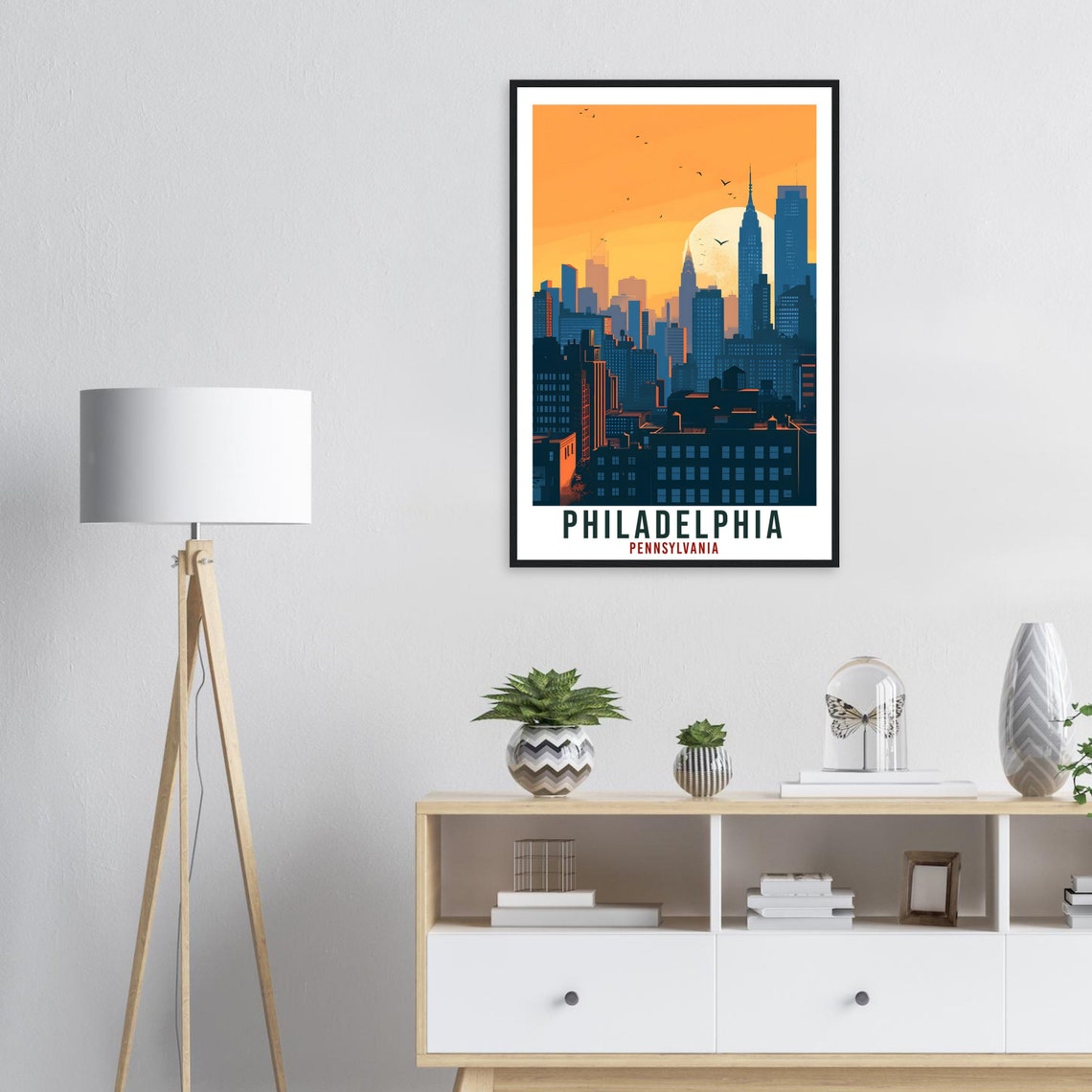 Philadelphia Travel Print Pennsylvania Home Decoration Usa City Wall Art Wall Hanging Pennsylvania Artwork Philadelphia Travel Poster Decor - Image 3