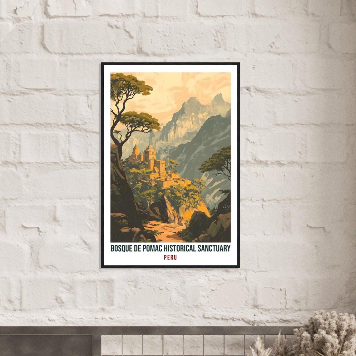 Bosque de Pomac Peru Ancient Adobe Pyramid Vintage Travel Art Poster - Image 2