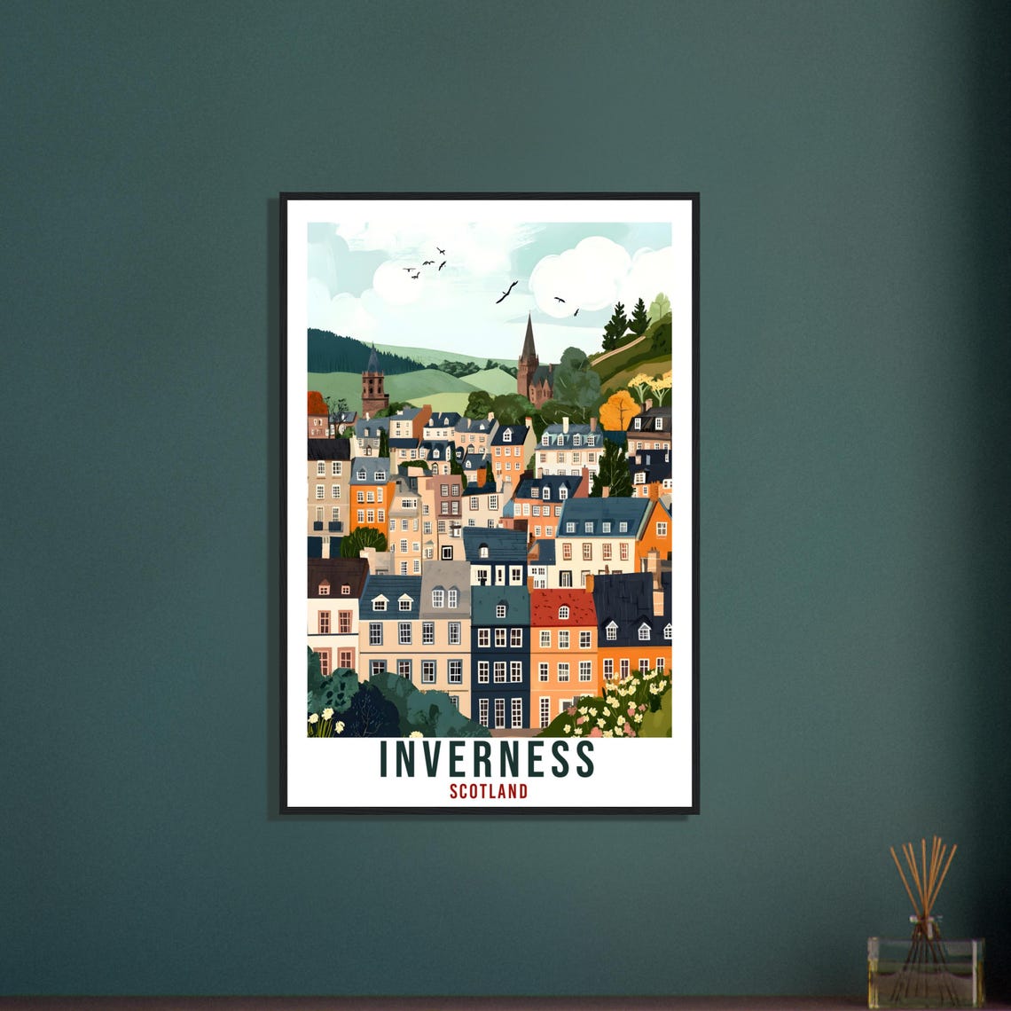 Inverness Travel Print Scotland Home Decor Inverness Wall Art Wall Hanging Art Lover Scotland Artwork Travel Poster Inverness Travel Art - Image 3