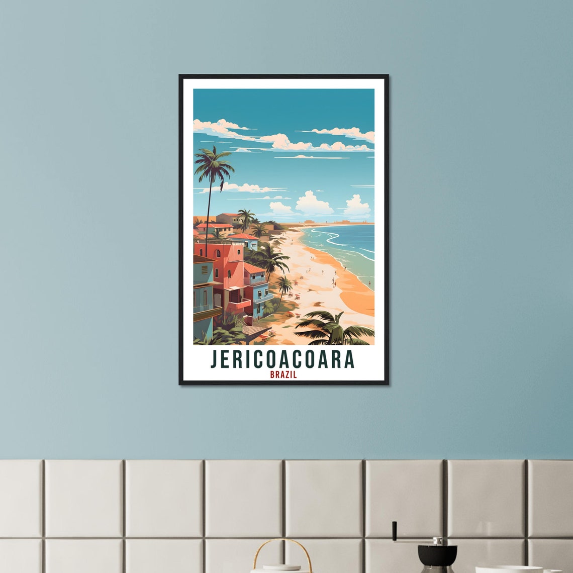 Jericoacoara Brazil Sunny Beach Town Palms Ocean Coastline Poster - Image 4