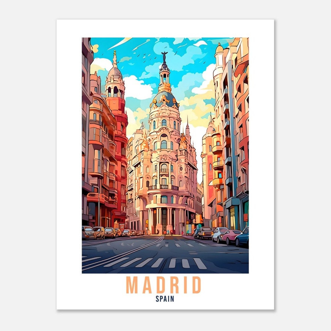 Madrid Gran Via Metropolis Building Historic Avenue Travel Poster - Image 3