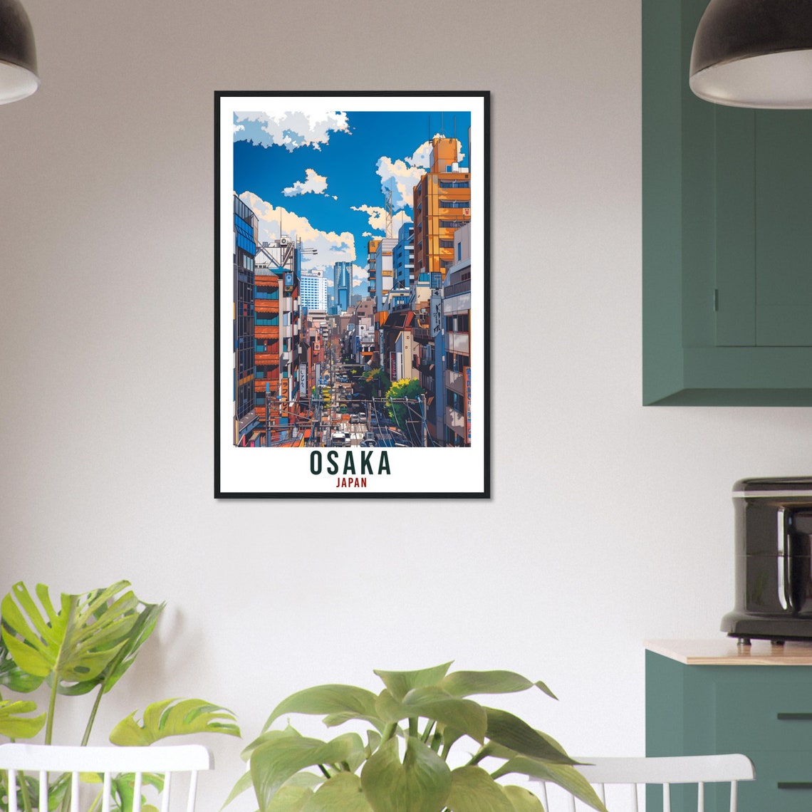 Osaka Japan Downtown Street Neon Signs Cityscape Travel Poster - Image 2