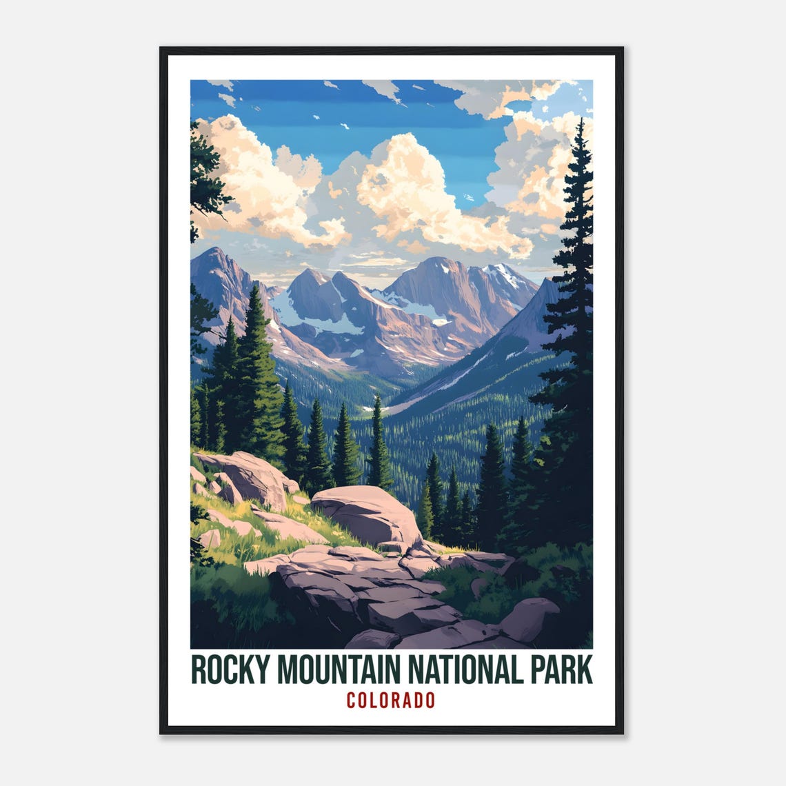 Rocky Mountain National Park Colorado Usa Travel Print Wall Art Wall Hanging Dcor Rockies Gift Travel Art Usa Hiking Artwork Travel Poster - Image 4