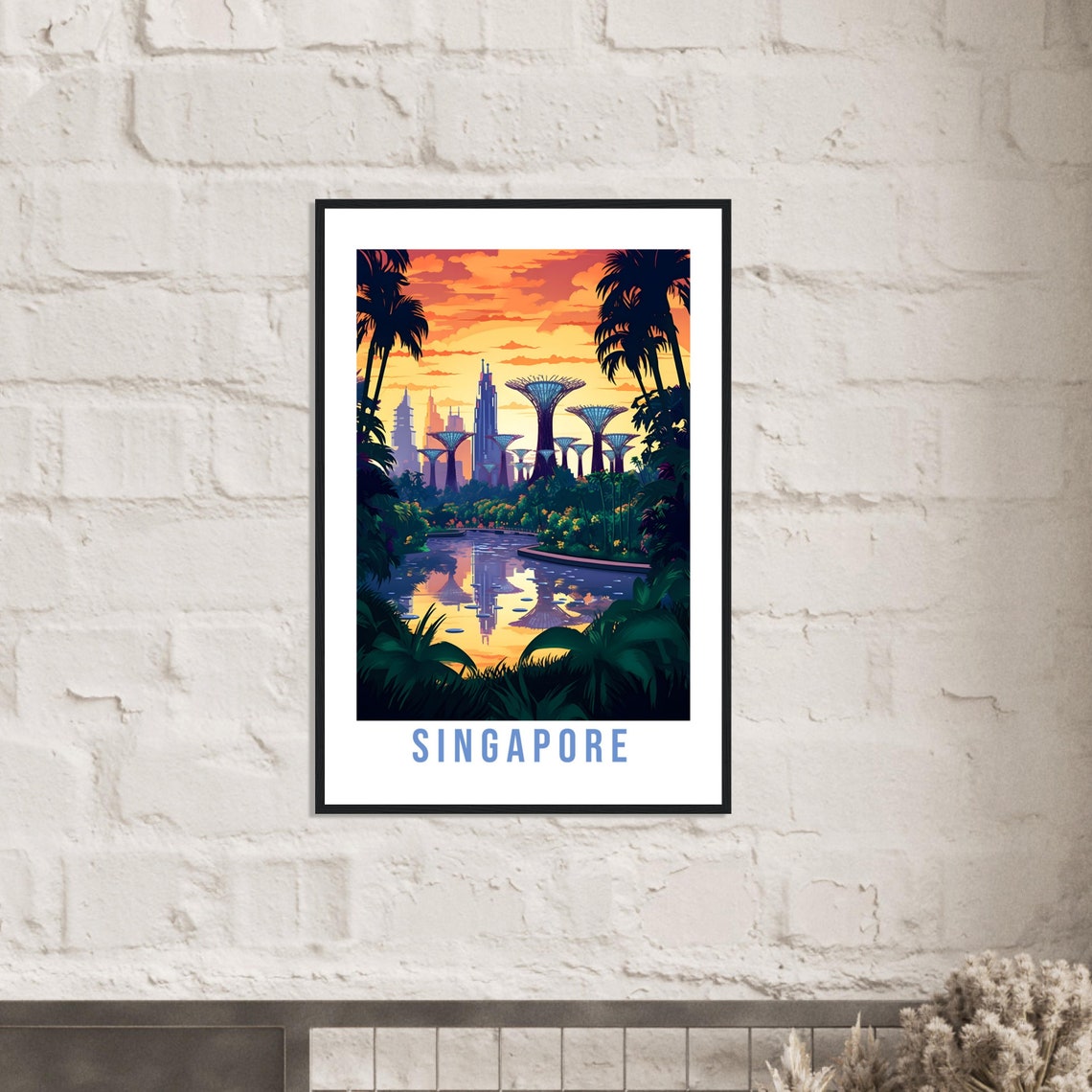 Supertree Grove Singapore Sunset Gardens Skyline Panorama Poster - Image 4