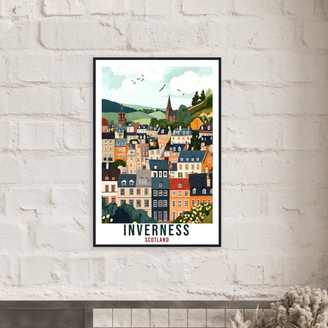 Inverness Travel Print Scotland Home Decor Inverness Wall Art Wall Hanging Art Lover Scotland Artwork Travel Poster Inverness Travel Art - Image 2