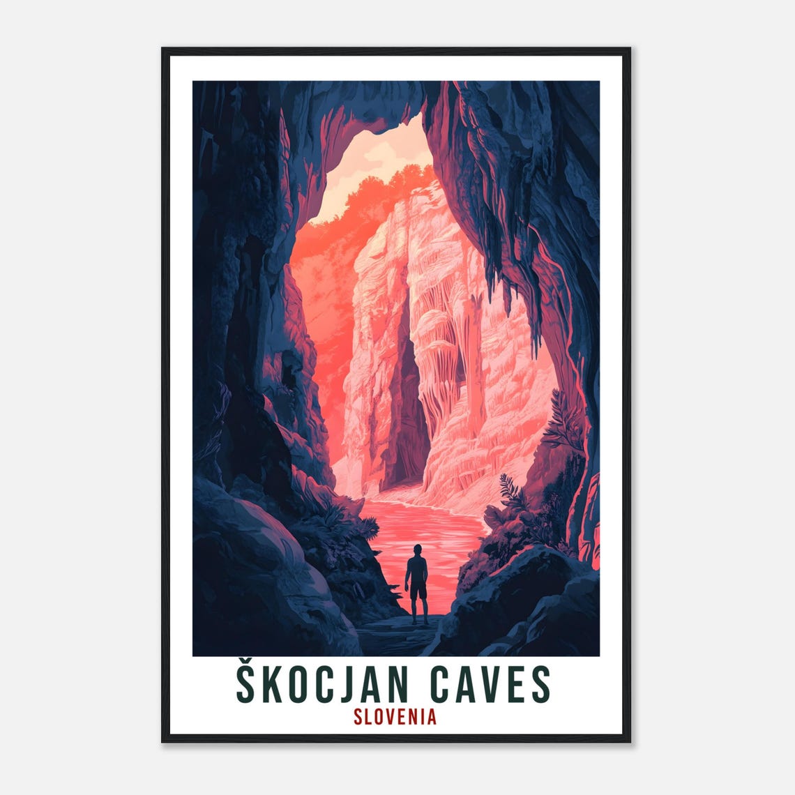 Skocjan Caves Slovenia Underground Canyon Explorer Travel Poster - Image 4